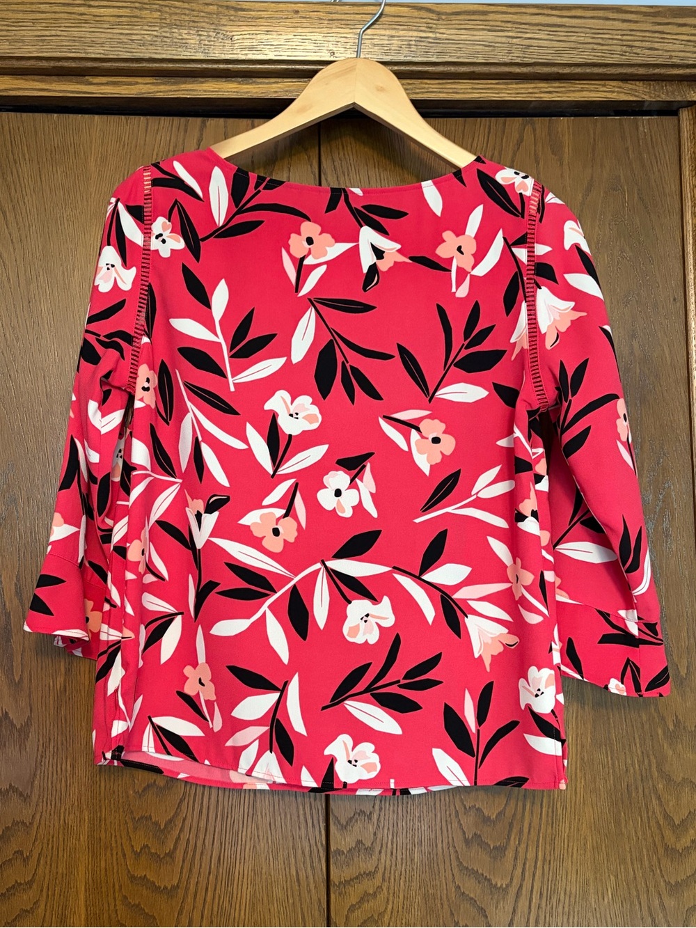 {Talbots} EUC! Pink Floral 3/4-Sleeve Blouse - Picture 7 of 7
